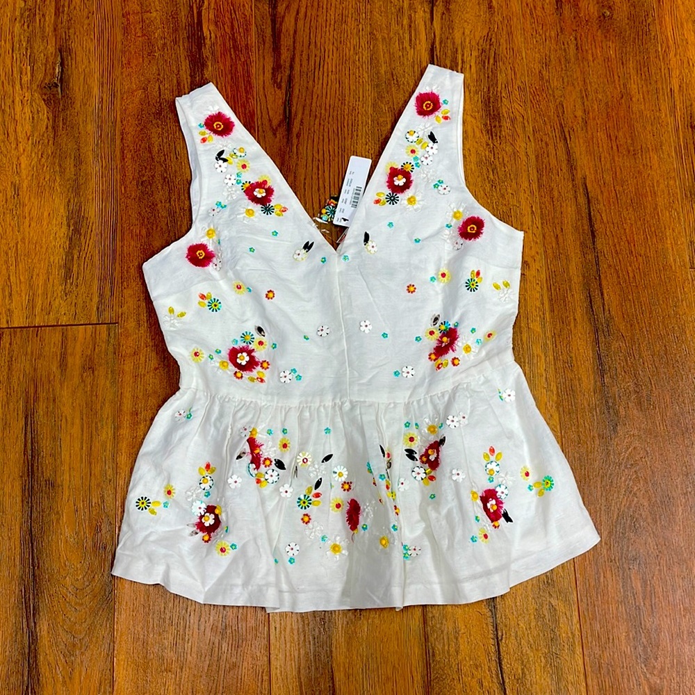 Jcrew Double V peplum tank